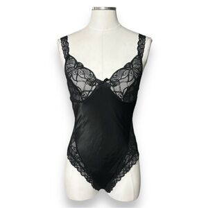 ST. MICHAEL Black Lace Bodysuit VINTAGE